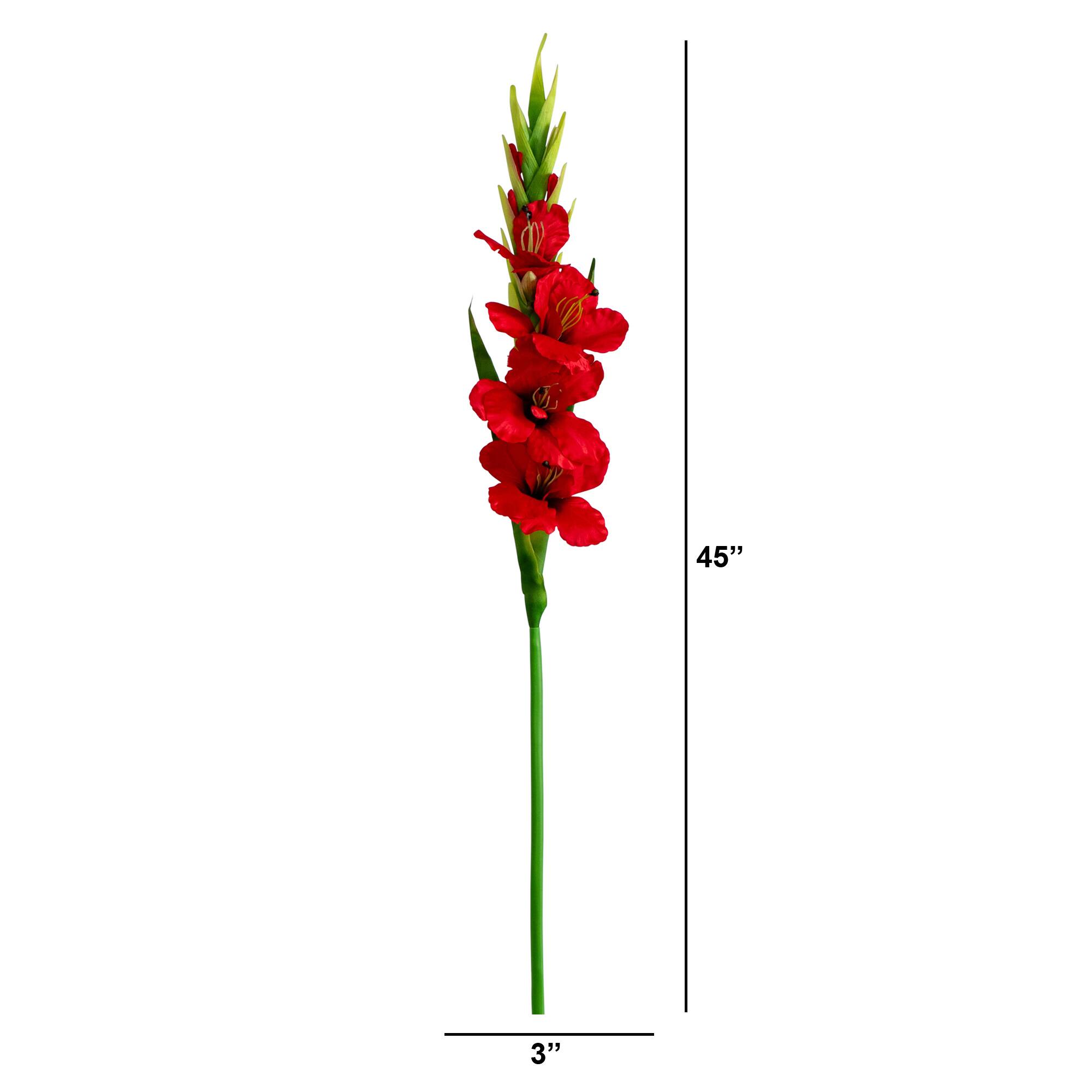 45" Red Gladiolus Flower Stems, 3ct.